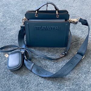 Steve Madden Navy Blue Satchel NWT